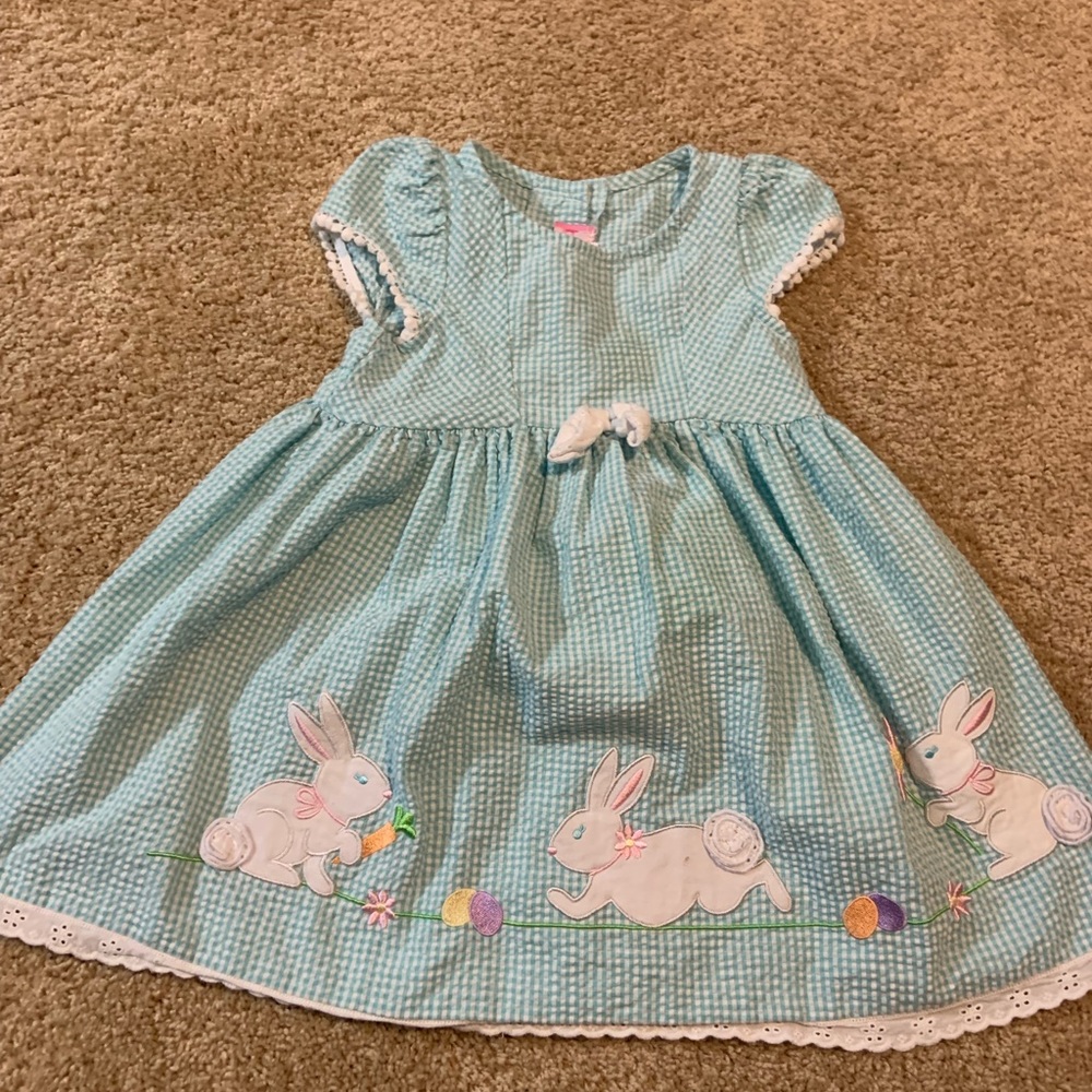 Beautiful gingham appliqué Easter dress.